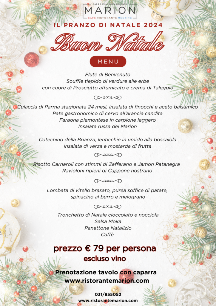 Menù pranzo di Natale 79€